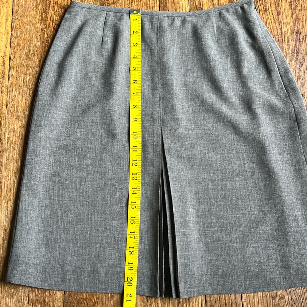 J. Crew tailored skirt kick pleats heather gray crepe 8 - Picture 4 of 12